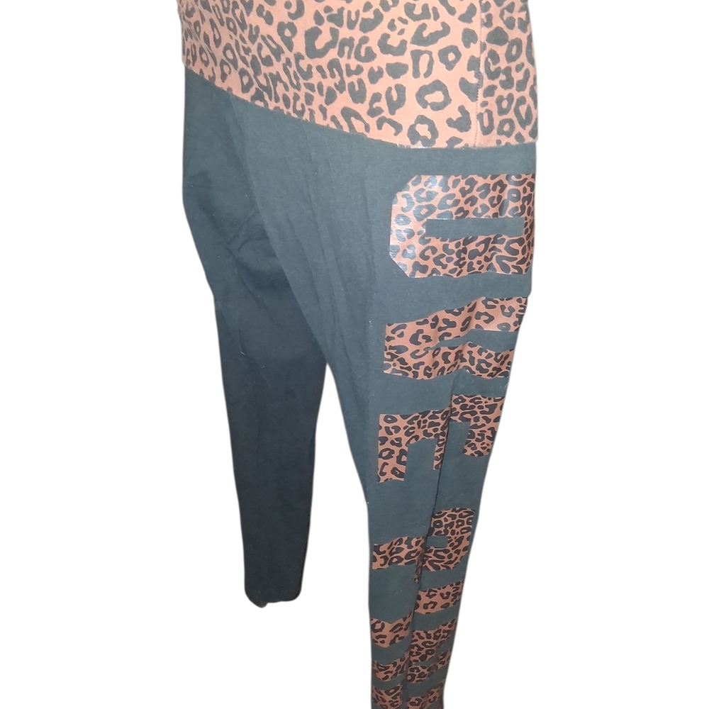 PINK Victoria's Secret Leopard Print Leggings - Black and Brown